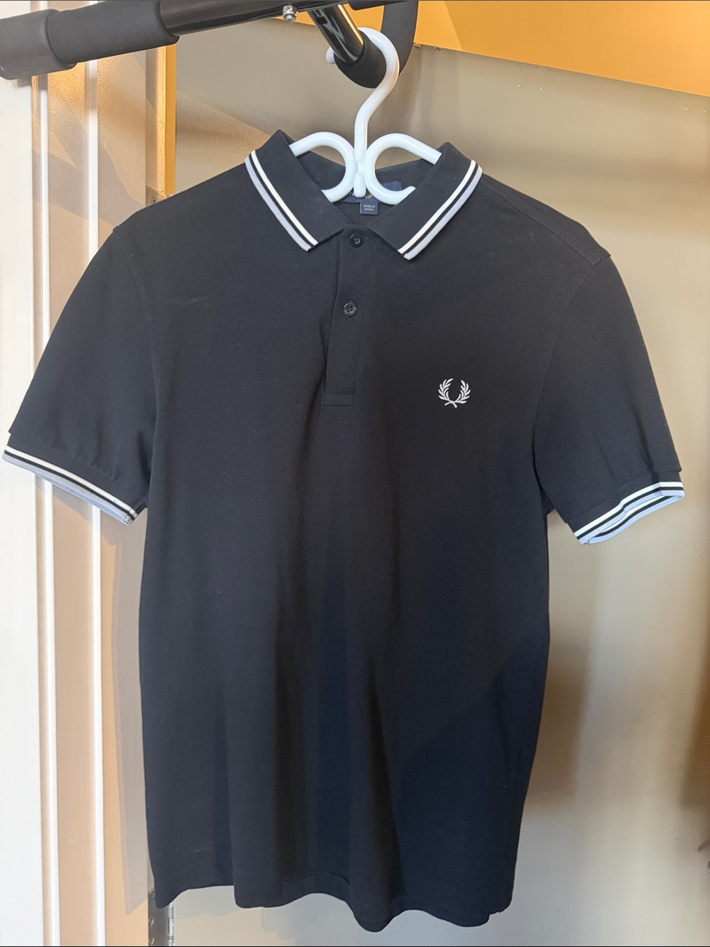 Fred Perry Black Polo with White Twin-Tip Trim